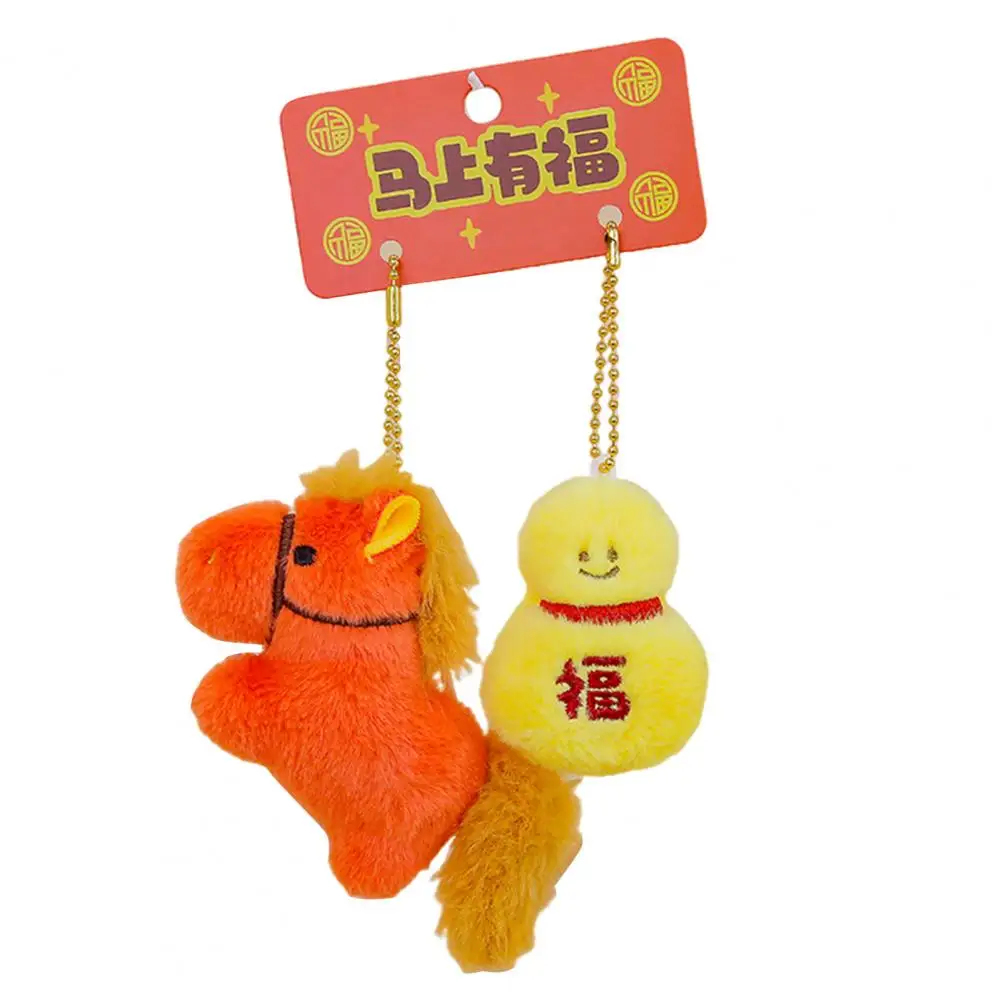 Playset cheval en peluche poupée poney porte-clés ensemble pour femmes année du cheval mascotte sac à dos charme cadeau mignon poney sac à main pendentif