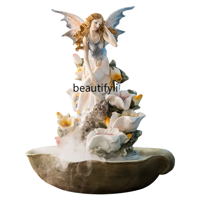 Angel European Style Water Fountain TV Cabinet Living Room Decoration Decoration Housewarming and Wedding Gifts Gift Creative