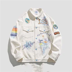 Chaqueta holgada e informal para hombre, chaqueta pequeña con estampado de letras y grafiti, edición coreana, primavera y otoño, novedad de 2023