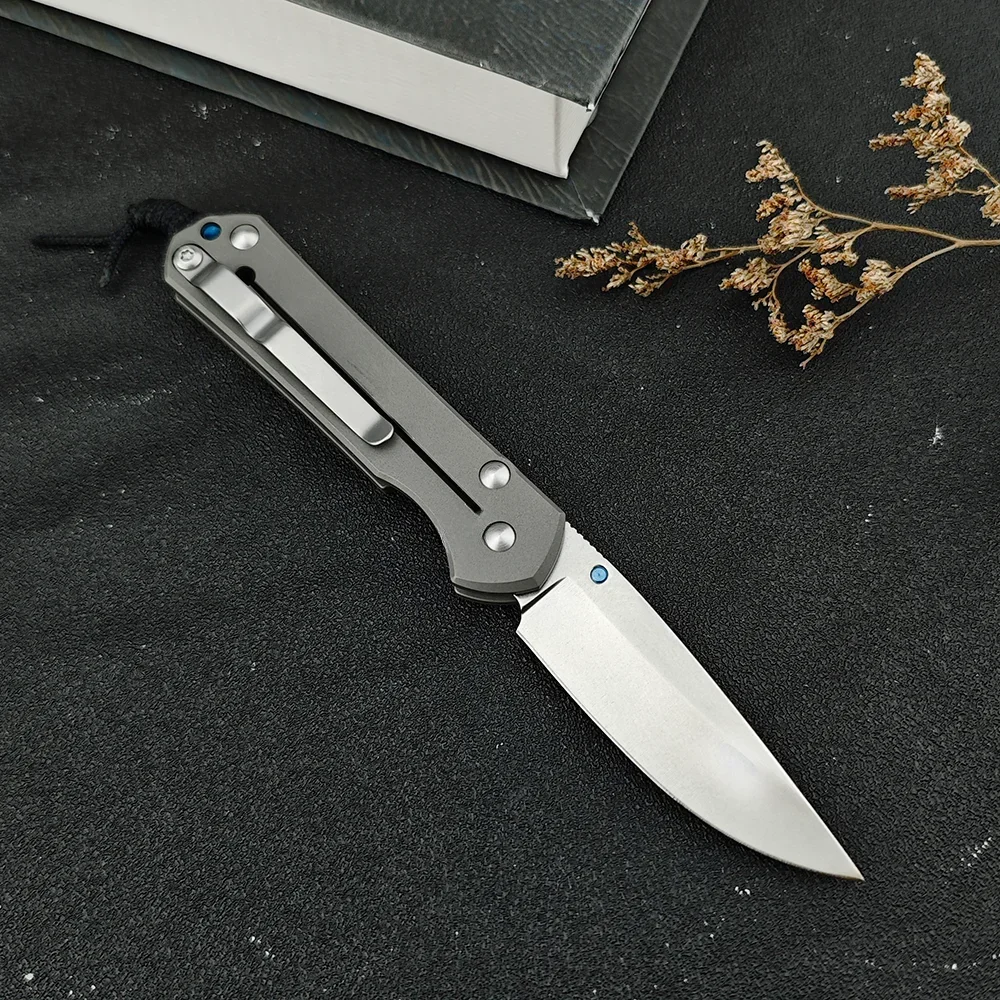 Chris Reeve Folding Knife, Multi-tools EDC Titanium Alloy Handle Pocket Knives, Camping Survival Tactical D2 Blade Knife