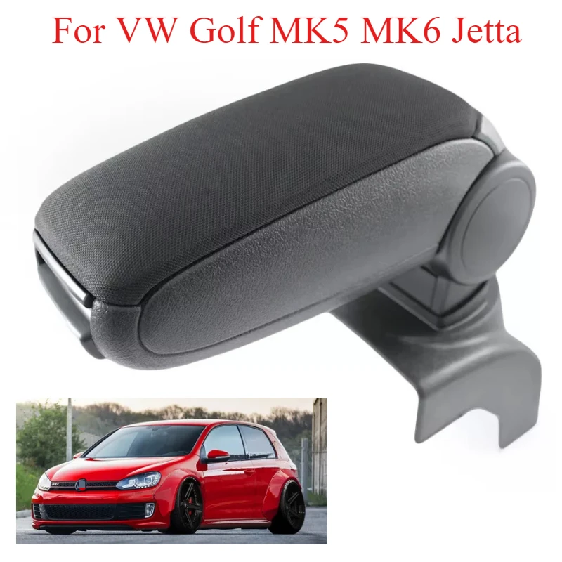 

For VW Golf MK5 MK6 Jetta 2005-2009 Car Armrest Arm Rest Centre Console Storage Box Black Original Fit Car Interior Accessories