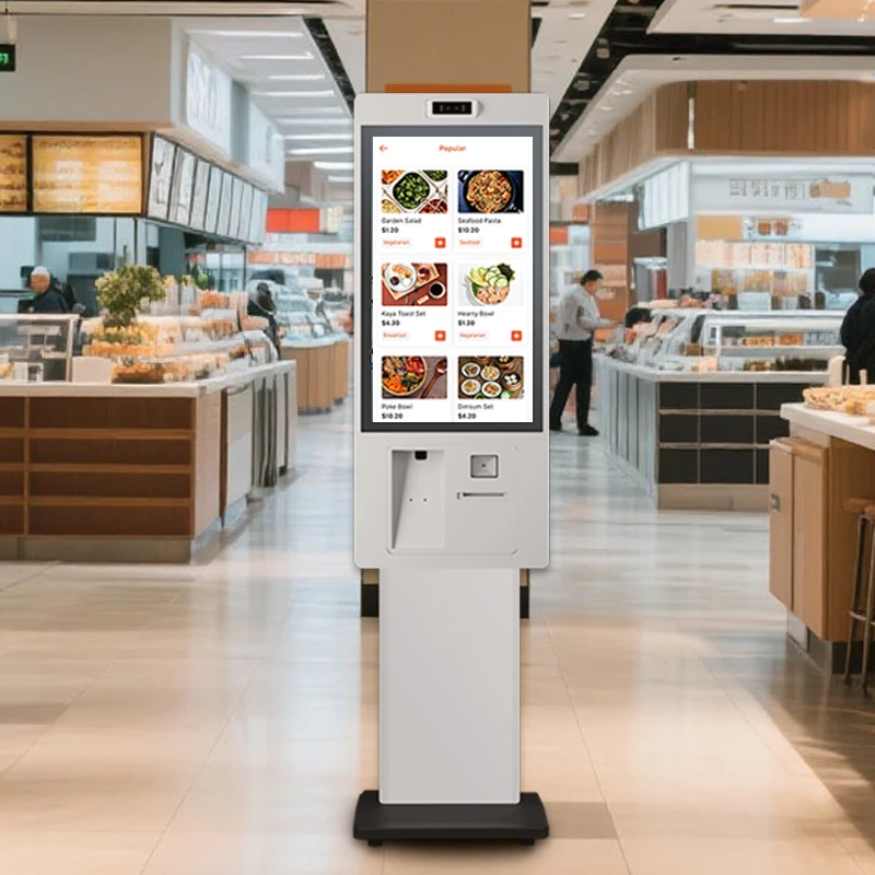Irxsee Custom Touch Screen Kiosk Self-Service Ordering Machine With Barcode Reader Floor Stand For Restaurant & Shop Use