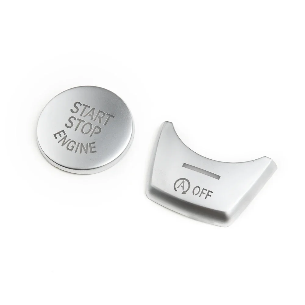 

2pcs Chrome Engine Stop Push Switch Button Cover For BMW 5 Series F10 F07 Silver Accessories For Vehicles