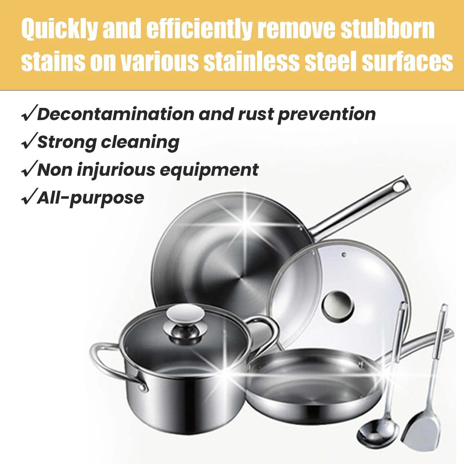 Stainless Steel Cleaning Paste Pot Pan Black Dirts Cleaner Oven Rust Remover Metal Polish Oil Descaling Cookware Cleaning Cream