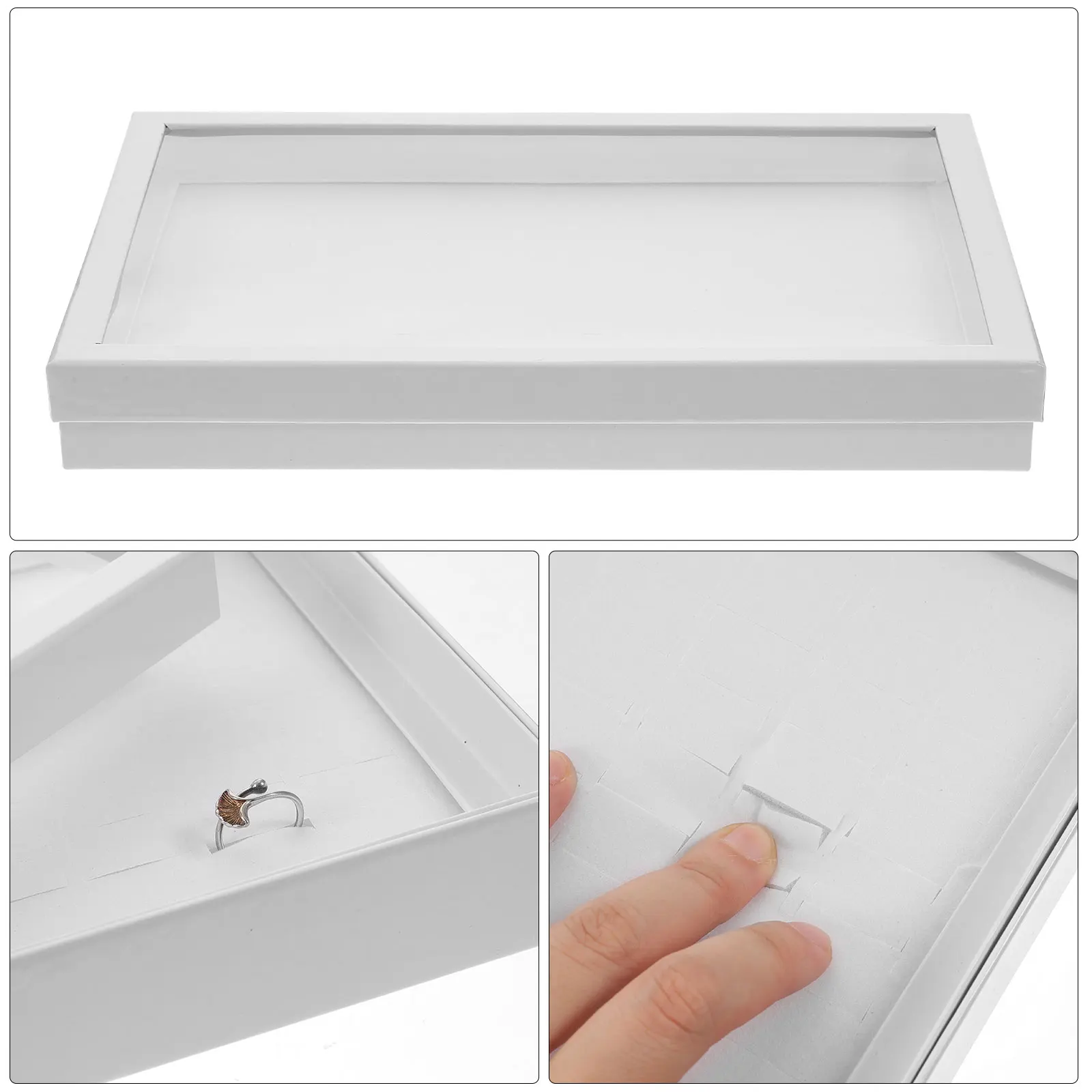 

Jewelry Ear Studs Display Stand Earring Boxes Container Jewellery Light Grey Case Storage Holder Man