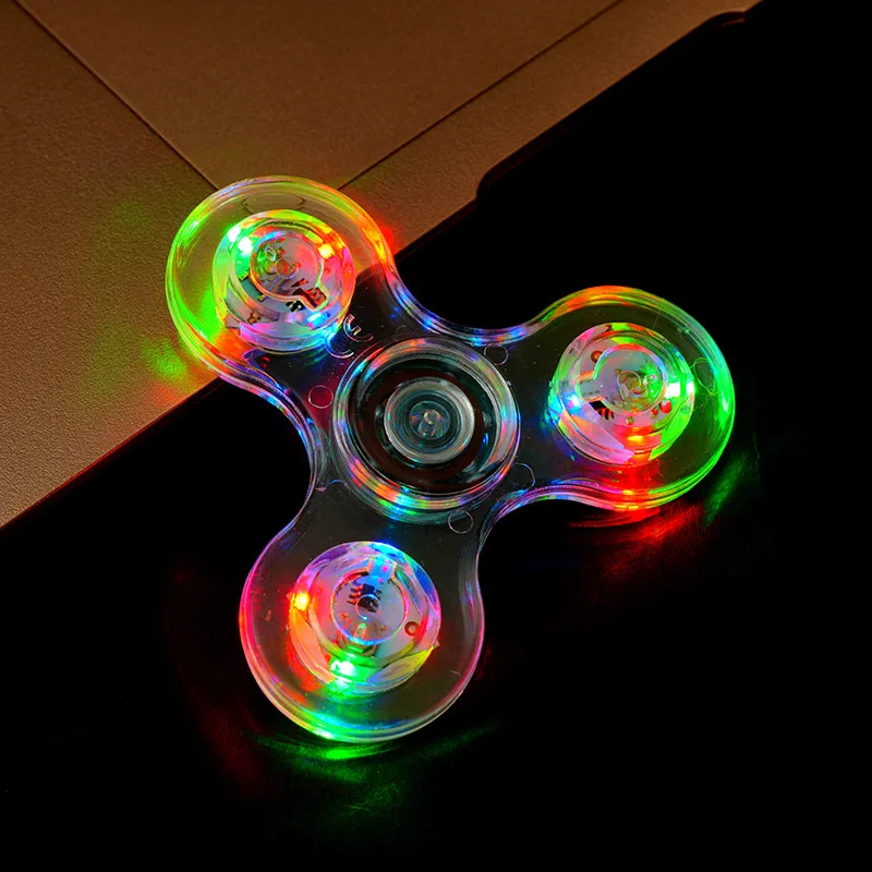 ストレス解消おもちゃ 光るLEDライト フィジェットスピナー ハンドトップスピナー 暗闇で光る フィジェットスピナー 指スピナー