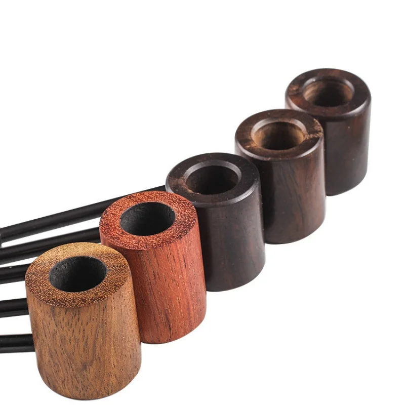 Popeye Straight through Solid Wood Pipe Men's Personalized Portable Small Pipe with Tobacco Scoop
