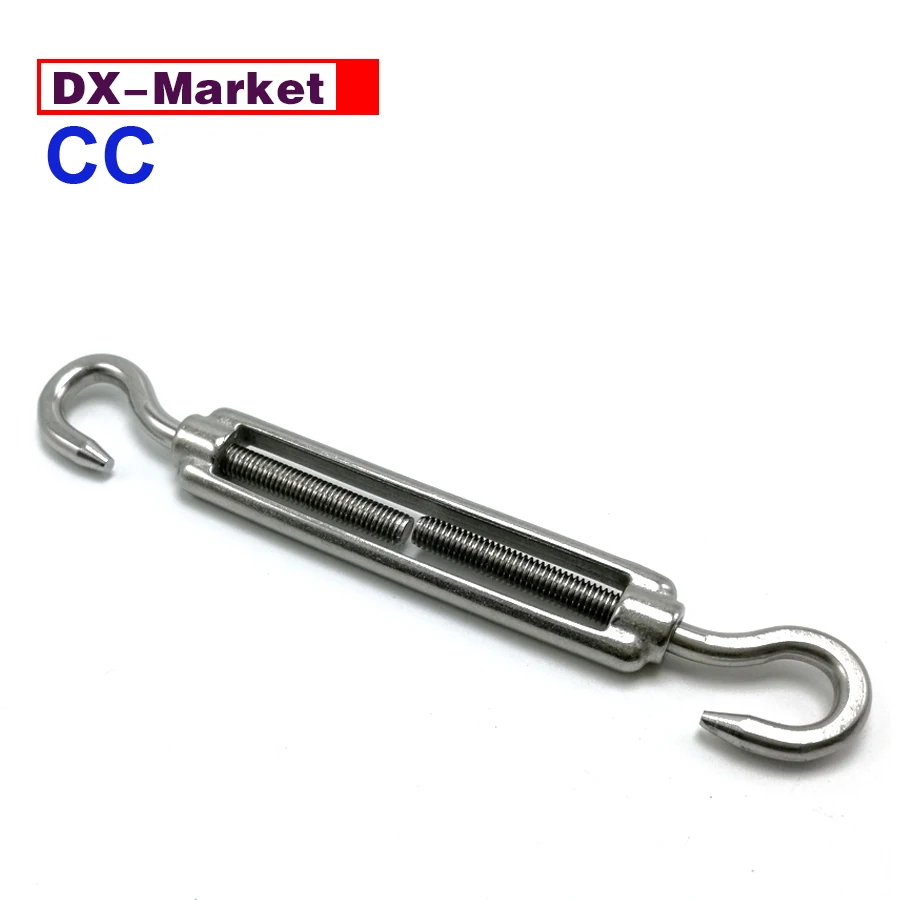 M30 Turnbuckle, Klem Kait Tahan Korosi Baja Tahan Karat 304 Dapat Disesuaikan untuk Tali-temali, J012