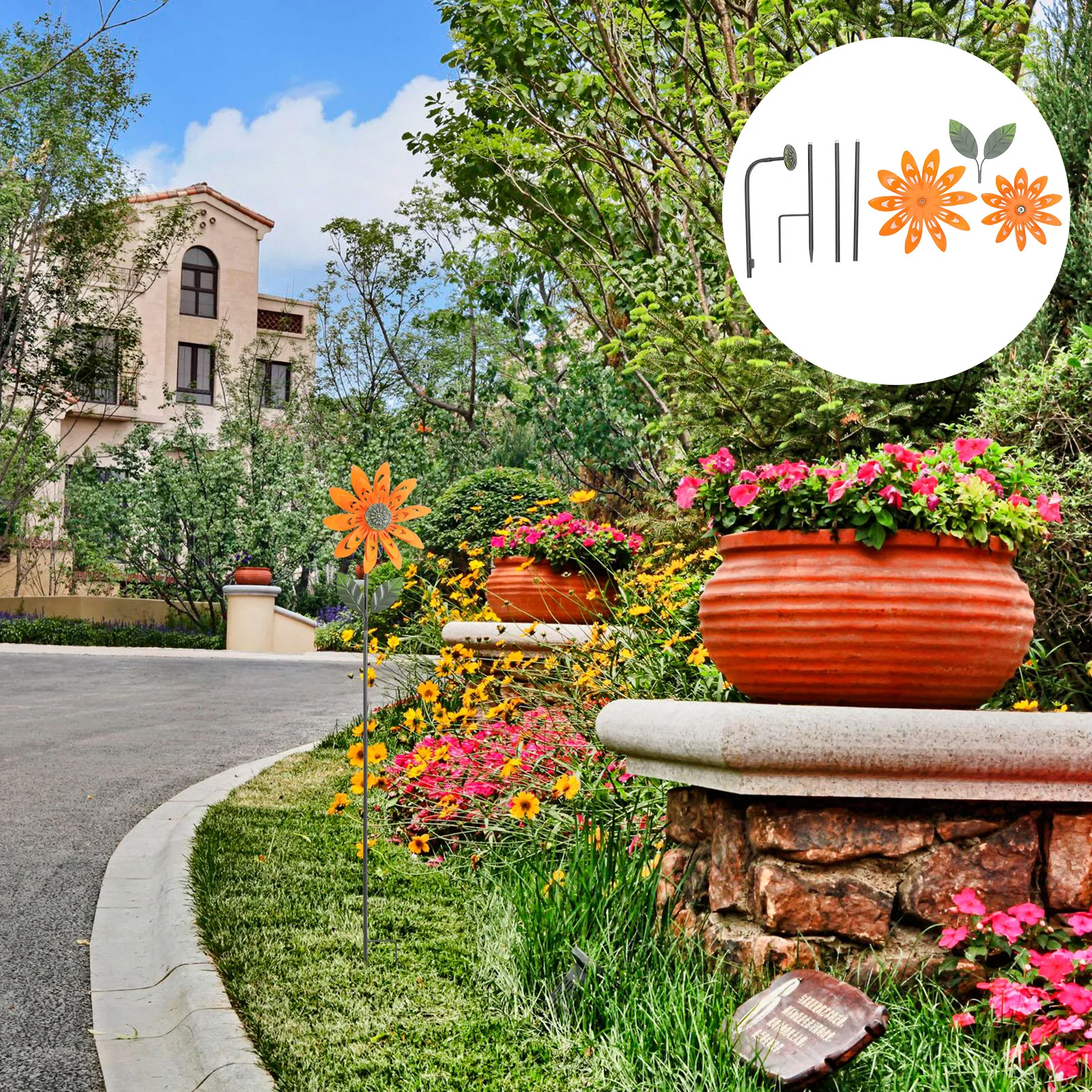 

Sunflower Outdoor Rotating Windmill Garden Pinwheel Decor Bright Color Yard Stake Ornament Landscape Pinwheel Garden Windmill
