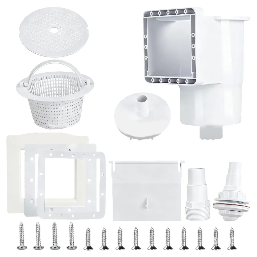 Pool Skimmer Kit for Above Ground Pools Featuring Full Set of Components and Resistant Plastic for Long Term Use