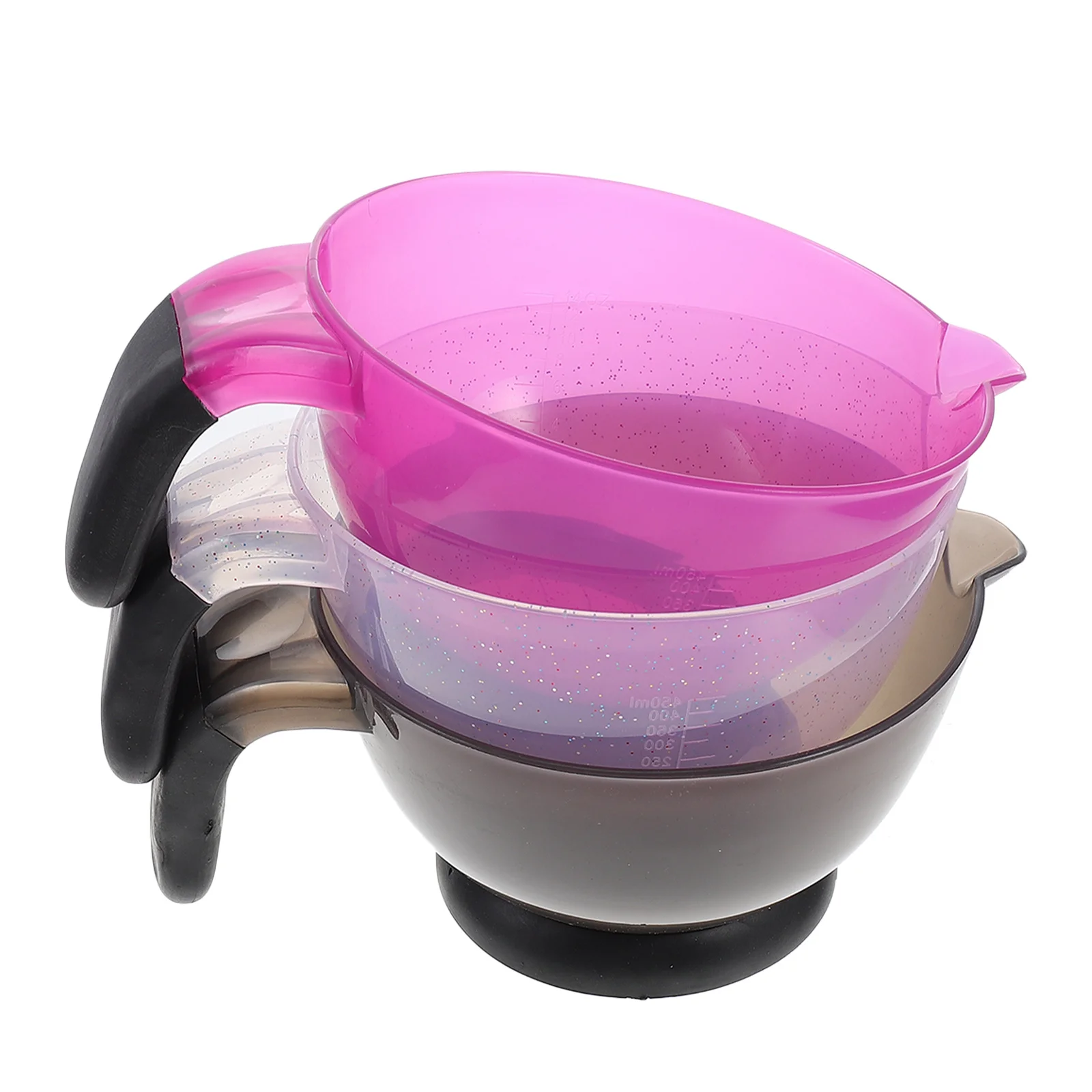 

3pcs Hair Color Mixing Bowls Durable Reusable Plastic Tint Bowls For Hair Dyeing Salon Home Use Hairdressing Dyeing Bowl Set