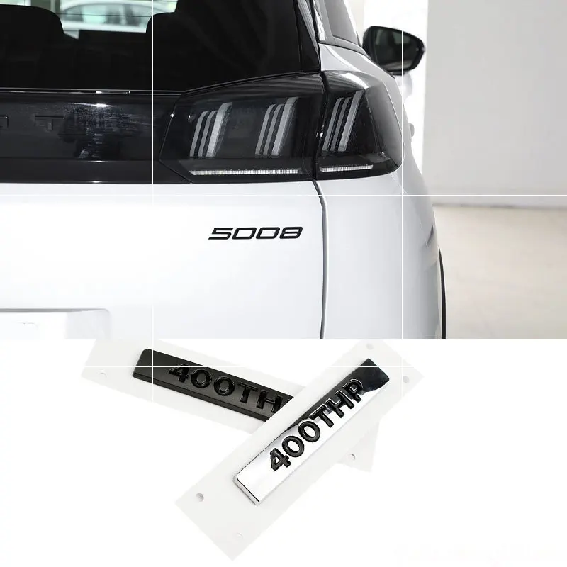 400THP trunk labeling car stickers for Peugeot new 508L 5008 rear tail emblem box mark refit 400THP emblem logo decoration