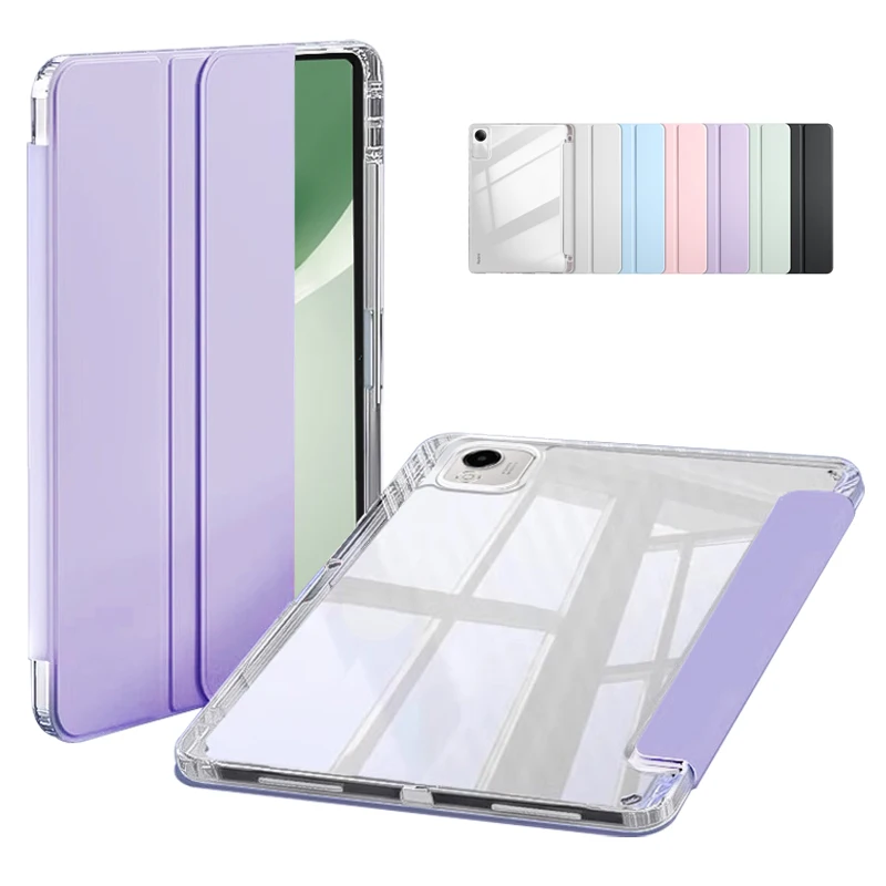 For Honor Magicpad 2 12.3 inch Case PU Leather Acrylic Clear Back Stand Tablet Funda For Honor Magic Pad 2 Case with Pen Holder