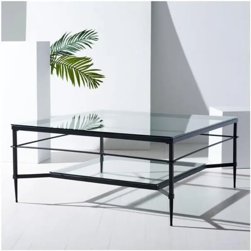 Add A Couture Chic Touch Fashionable Cocktail Table Made From Durable Finished Metal and Tempered Glass