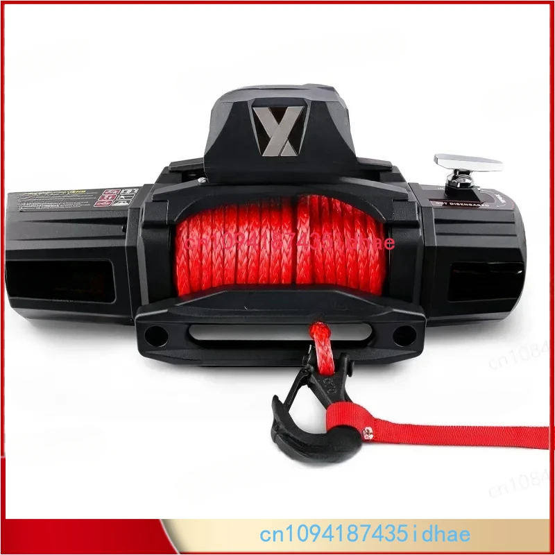 

Winch 10000 Pound Load Capacity Electric Winch Kit 12V Synthetic Rope, Waterproof Electric Winch with Anchor Chain Guide Cable