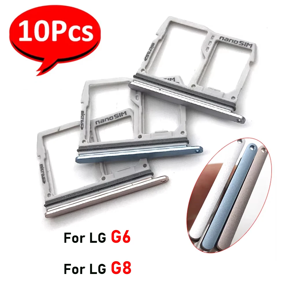 10 Stücke, NEUE Für LG G6 US997 VS988 / G8 SIM-kartenhalter Fach Chip Slot Halter Adapter Buchse ersatzteile