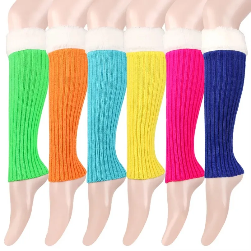 Boot Socks Leg Warmers Ankle Womens Thermal Winter Warm Stretch Knitted Slouch Ladies Thick Wool Cuffs Sock Fuzzy Female Gaiter