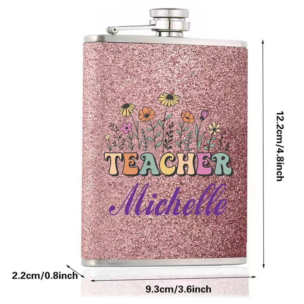 Customized Name 8oz Hip Flask Metal Wine Pot Stainless Steel Liquor Bottle Portable Whiskey Alcohol Flagon Personalized Gift