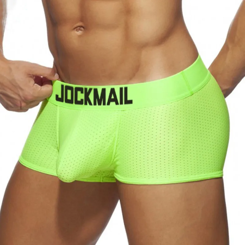 Jockmail Mesh Quick-Drying Panties Men\'s Boxers Ice Silk Breathable Youth Boxer MenTrousers Fashion Brand Sexy Lingerie for Men