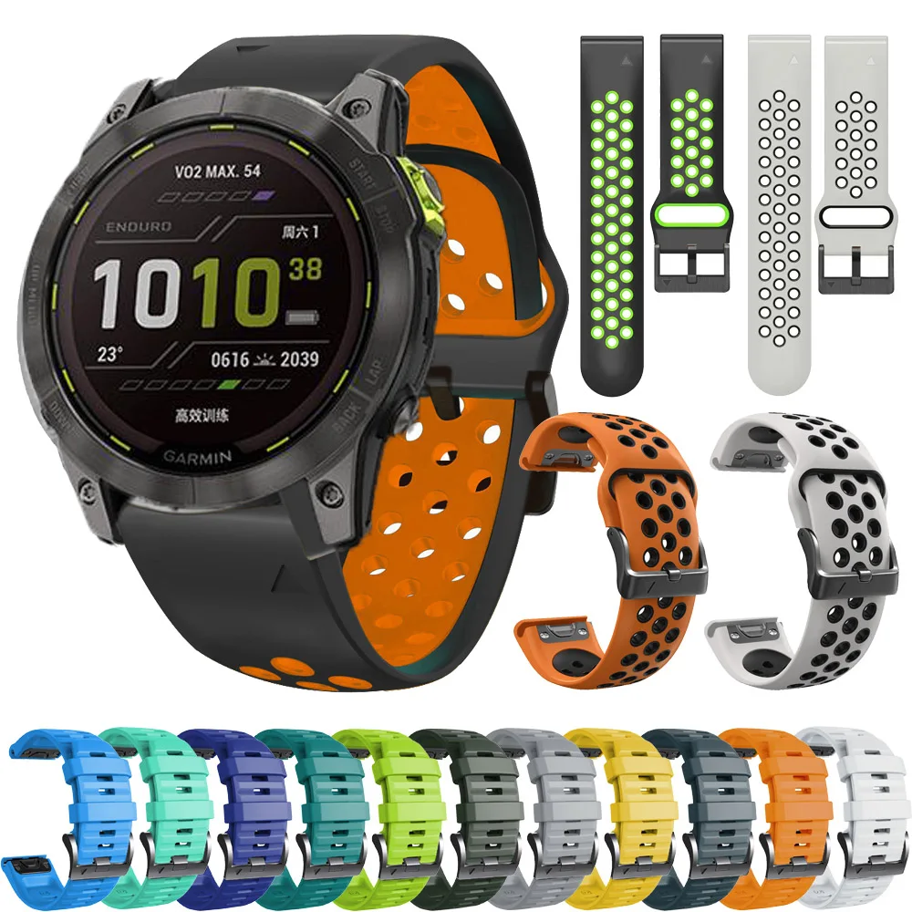 

Ремешок для Garmin Быстрая замена Fenix 8 E 7 7X 6X 6 Pro 5X 5 Plus Силиконовый ремешок 26 мм 22 мм Epix Pro Gen 2 47/51 мм 955 Браслет