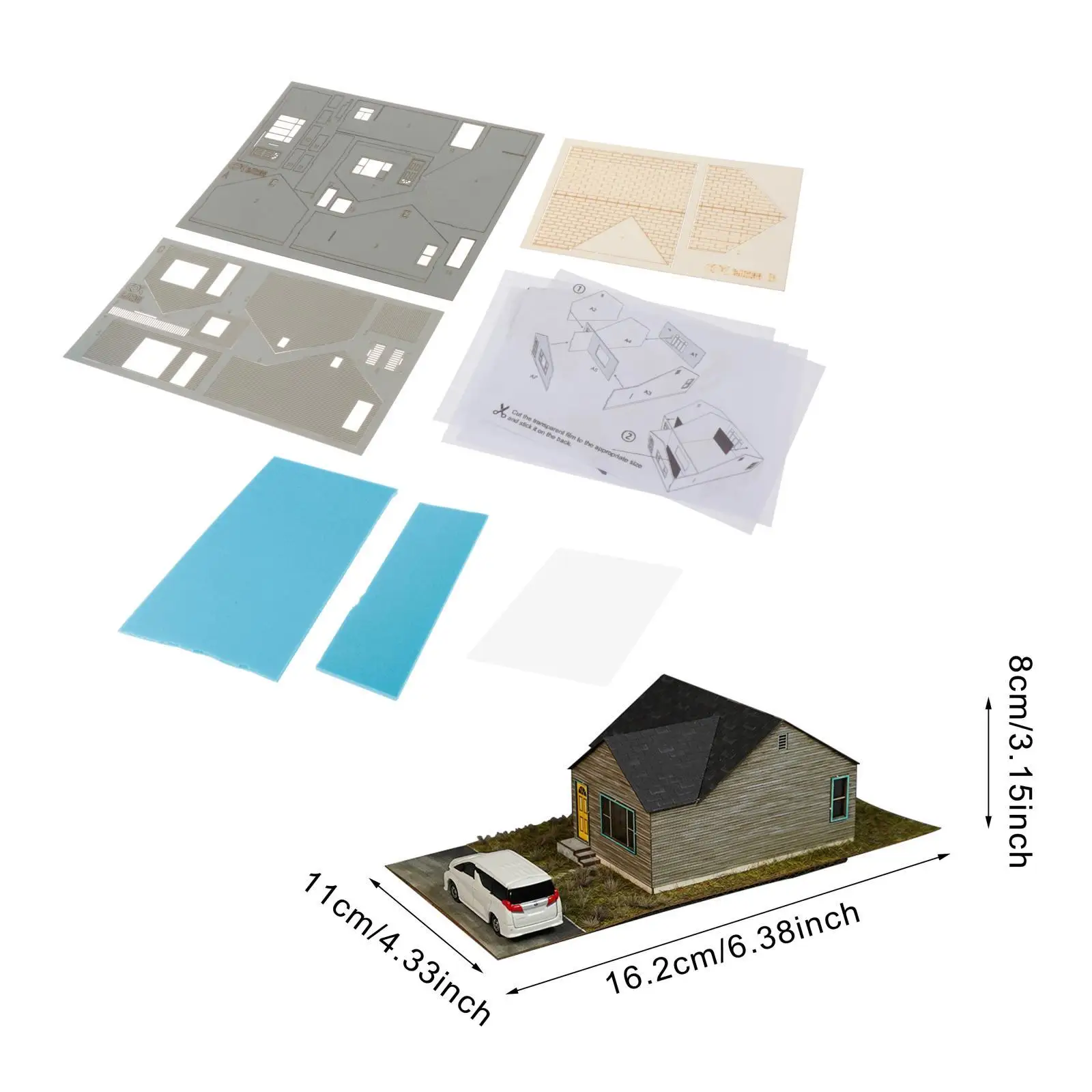 Kit de modelo de construcción, adorno, escena DIY sin terminar, fácil montaje, calle, 1/64