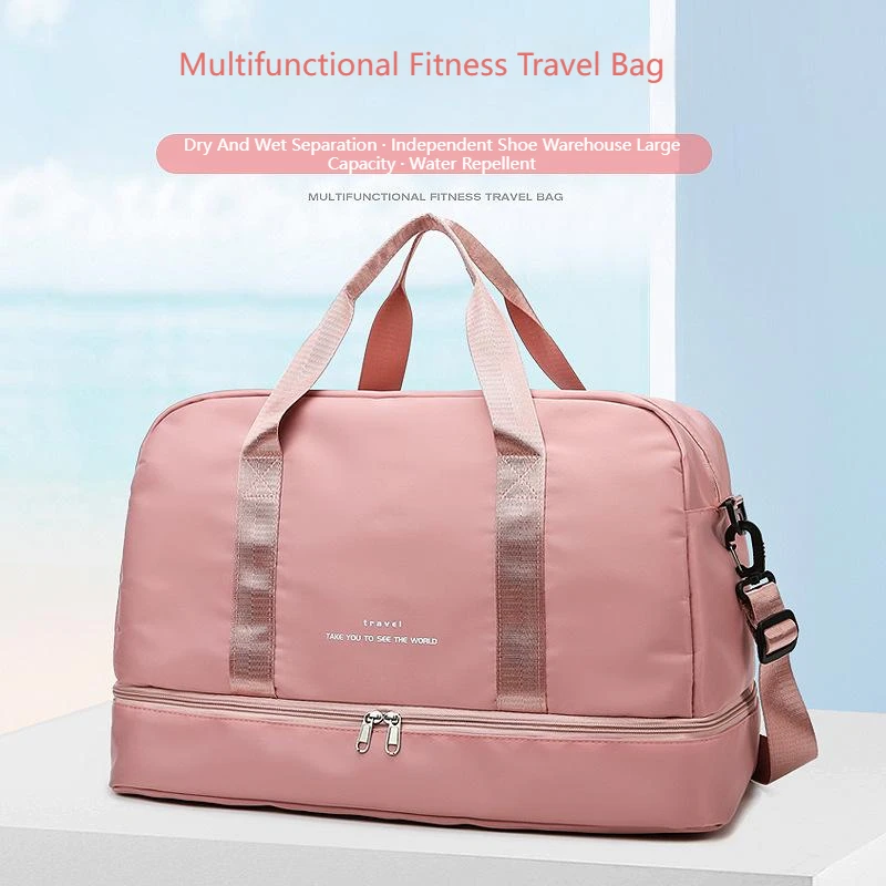 

Outdoor Fitness Women Gym Bags Dry Wet Separate Large Capacity Handbag Hiking Camping Swim Yoga Waterproof Duffle Crossbody Bags