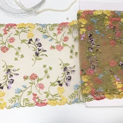 Colorful Two Sides Embroidery Lace Trim, Skirt Hem Clothes, Sewing Material, DIY Bra Apparel Dress Fabric, 10 Yards