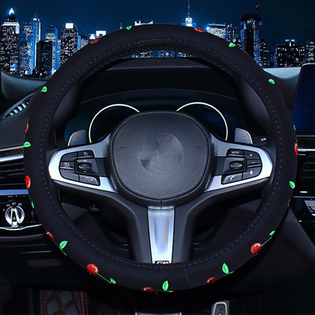 

Steering Wheel Embroidery For Steering Wheel Cover Car Styling Women Comfort Grip Car Styling Auto Decoration Protection