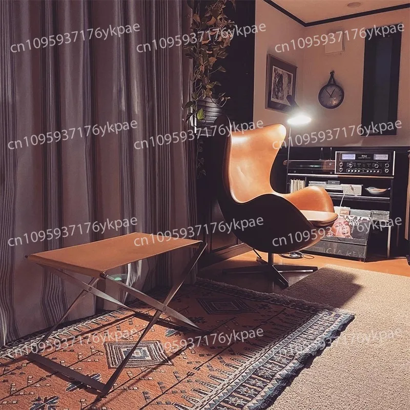 Taburete plegable PK91 de acero inoxidable, taburete ligero de lujo para caballos, silla plegable para balcón, apilable de cuero