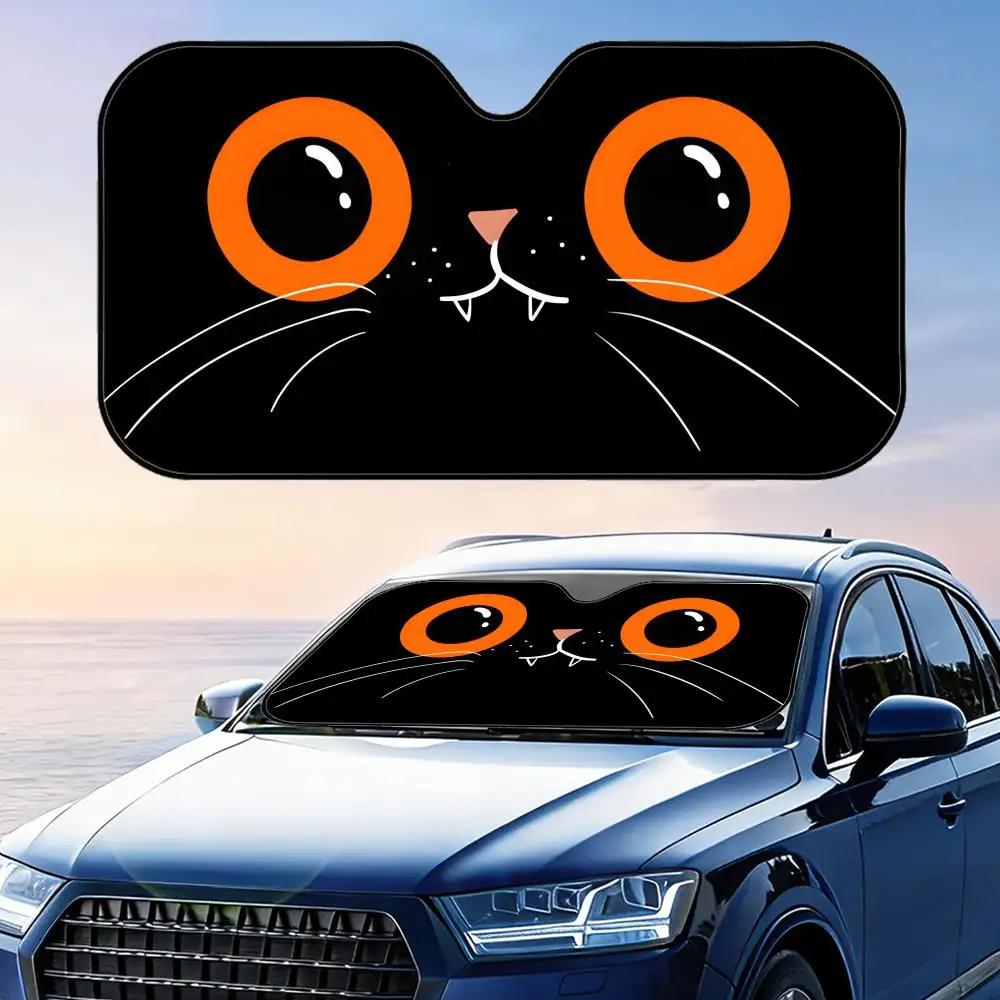 

Eyes Of the Cat Sun Visor Reusable Aluminum Foil Windshield UV Protection Heat Insulation Cover Sun Visor Shade