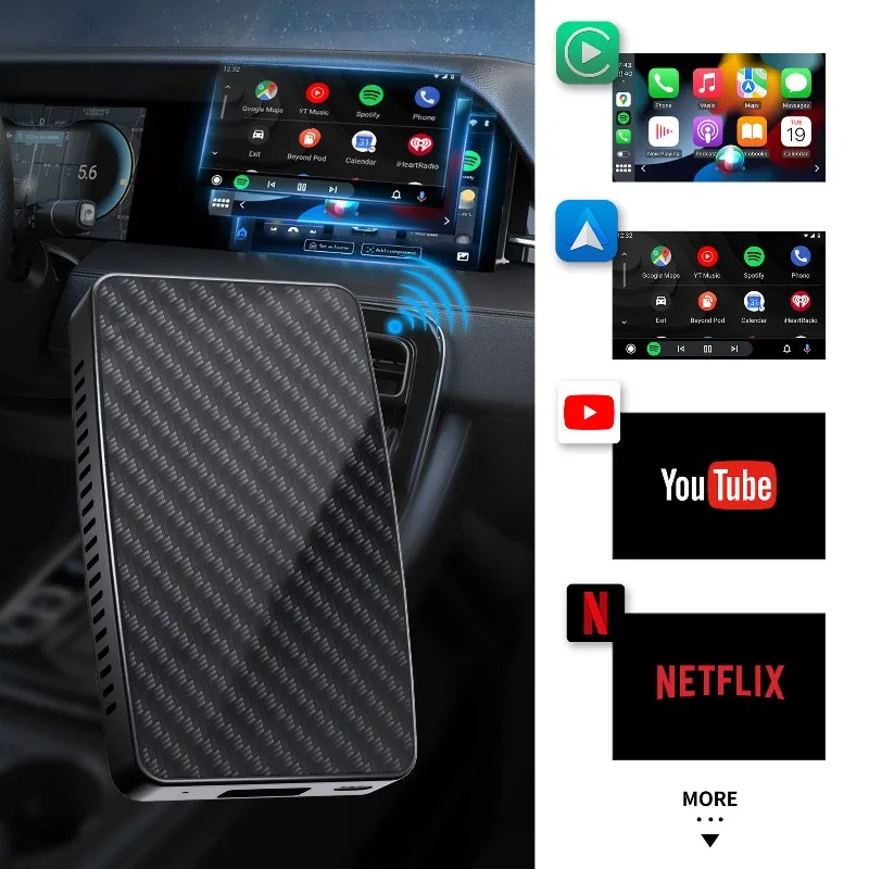 

For Ottocast Wireless CarPlay Adapter with Android Auto Plug Play USB to Wireless CarPlay Dongle for YouTube Screen Mirroring