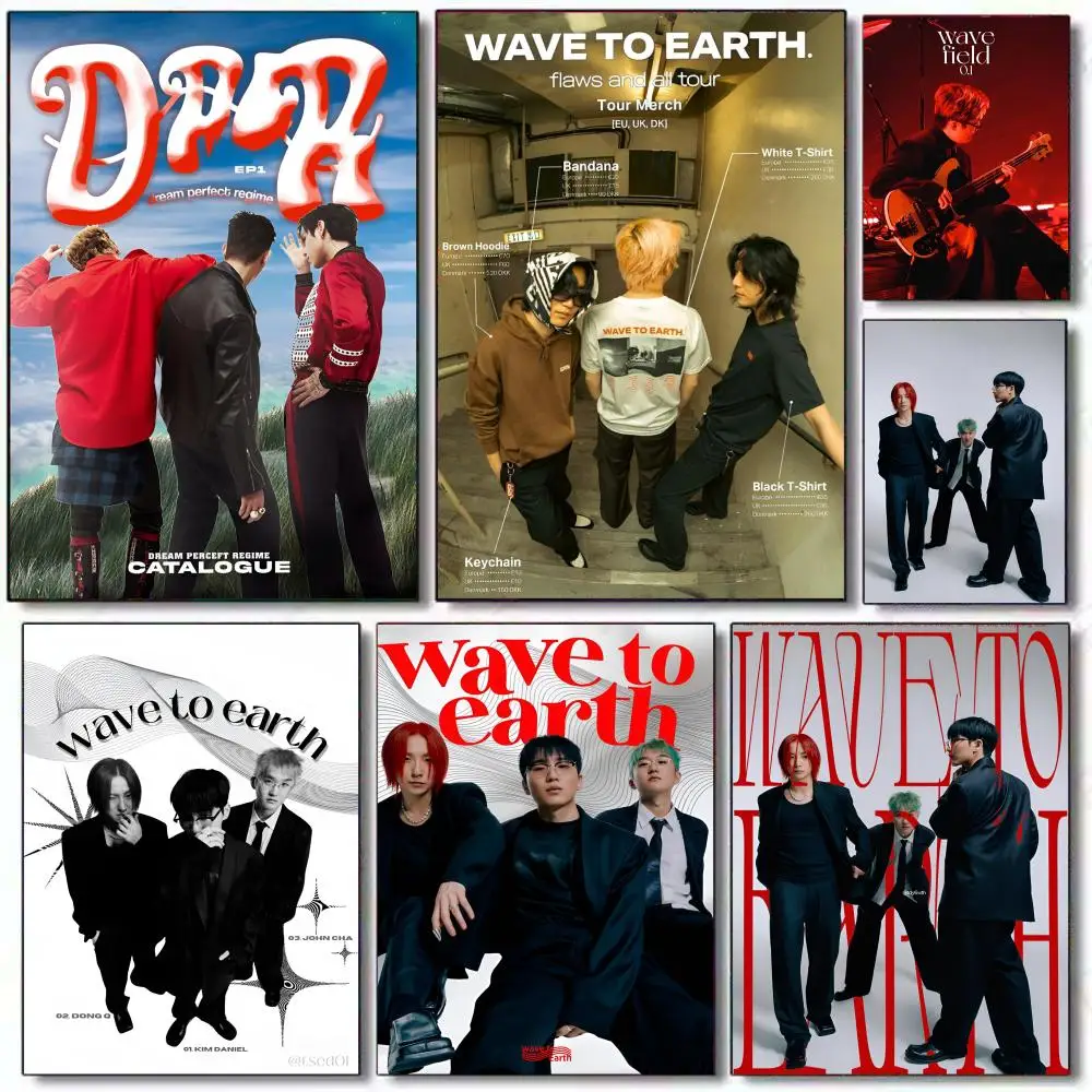 W-Wave To Earth KOREANisches Poster, HD-Kunst, klebrige Wand, wasserdicht, für Zuhause, Wohnzimmer, Schlafzimmer, Bar