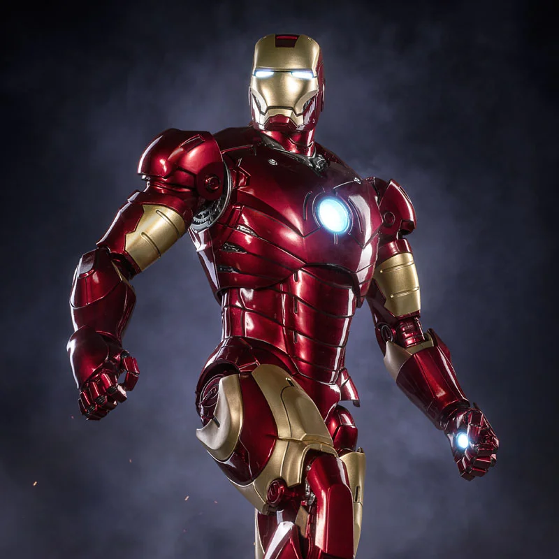 Originele Disney Marvel Iron Man MK3 kan licht uitstralen Model 1:5 Desktop Ornament MK4 Gemonteerd beeldje Set voor verjaardagscadeau voor jongens