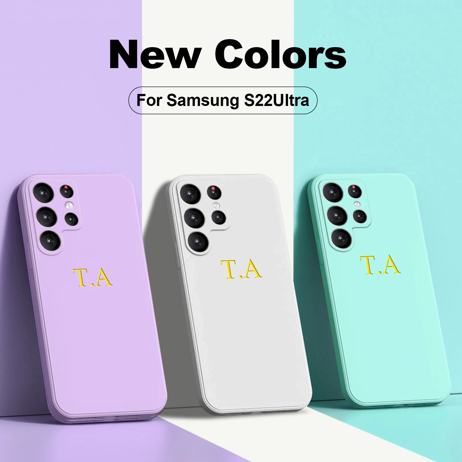 S23 S24 Ultra S23Ulta 5g Case Personalized Initals Liquid Silicone Soft Case For Samsung Galaxy S24 S23 S22 Ultra Plus Cover