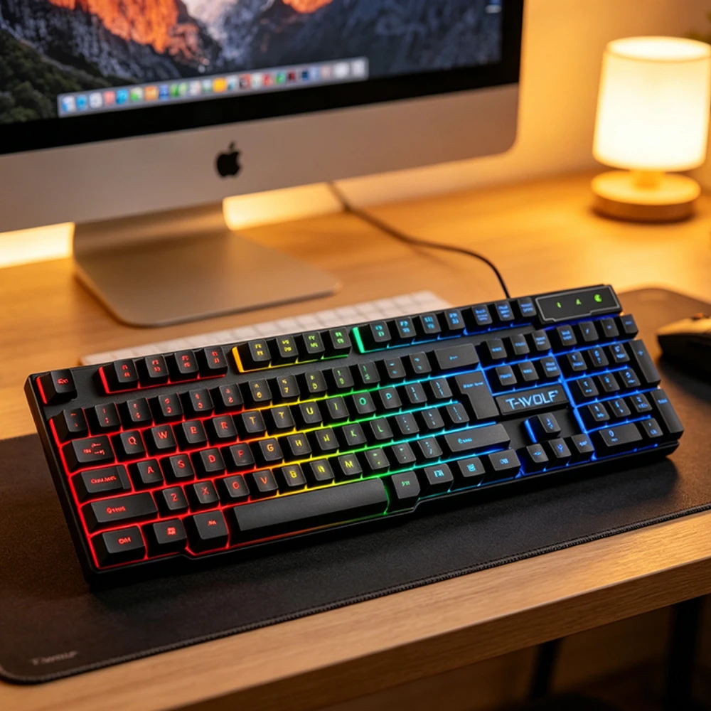 Russian Wired Keyboard Keyboards Gaming  Arabic Spanish Computer Pc ergonomic Keyboard USB teclado español clavier gamer