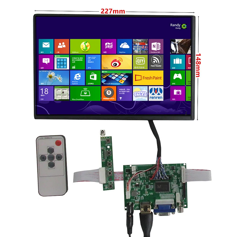 10.1" 1280x800 LCD Screen Display VGA AV HDMI-Compatible Driver Board Portable Monitor for Raspberry Pi Banana Pi PC Computer