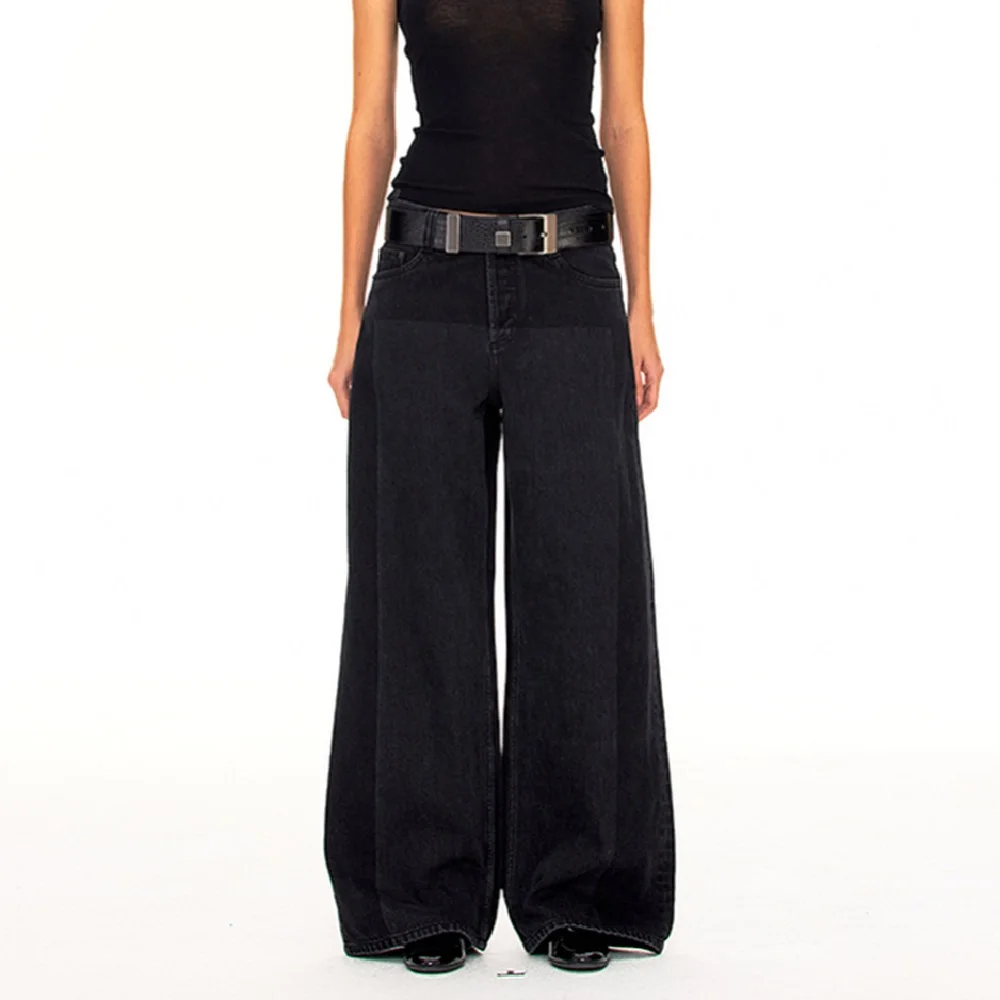 

2025 Women's Jeans Cotton Washed Vintage Loose Casual High Waist Women's Wide Leg Pants y2k New Fashion High Party Pants bra