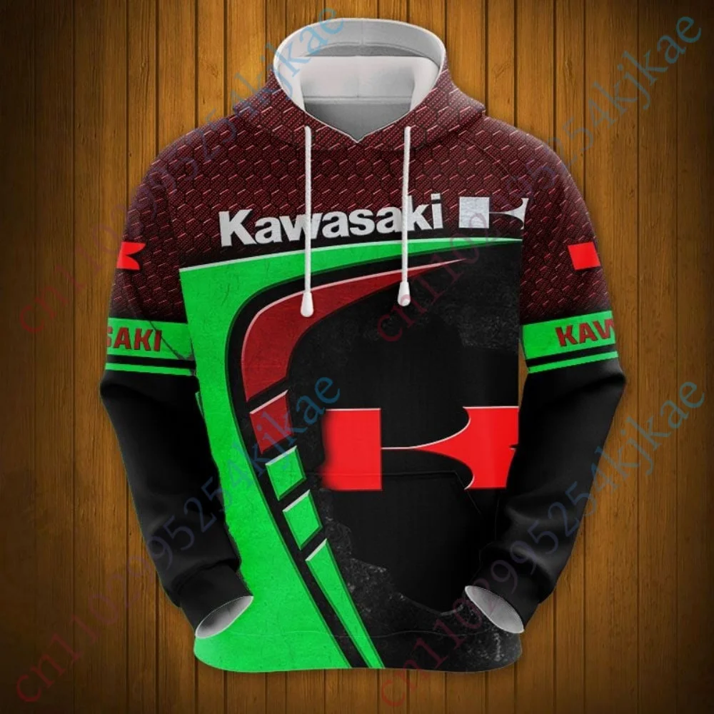

Kawasaki Hoodie Long sleeve Hoodies For Men Clothing Casual Sport Pullover Anime Hooded zip-up Sweatshirt Unisex Harajuku Top