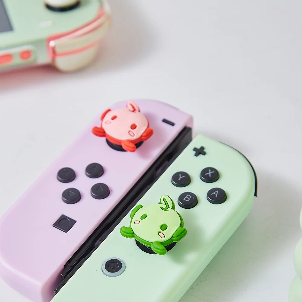 4pcs Thumb Grips Joystick Caps Stardew Valley Junimo Silicone Covers Button For Nintendo Switch Oled Switch Lite Controller