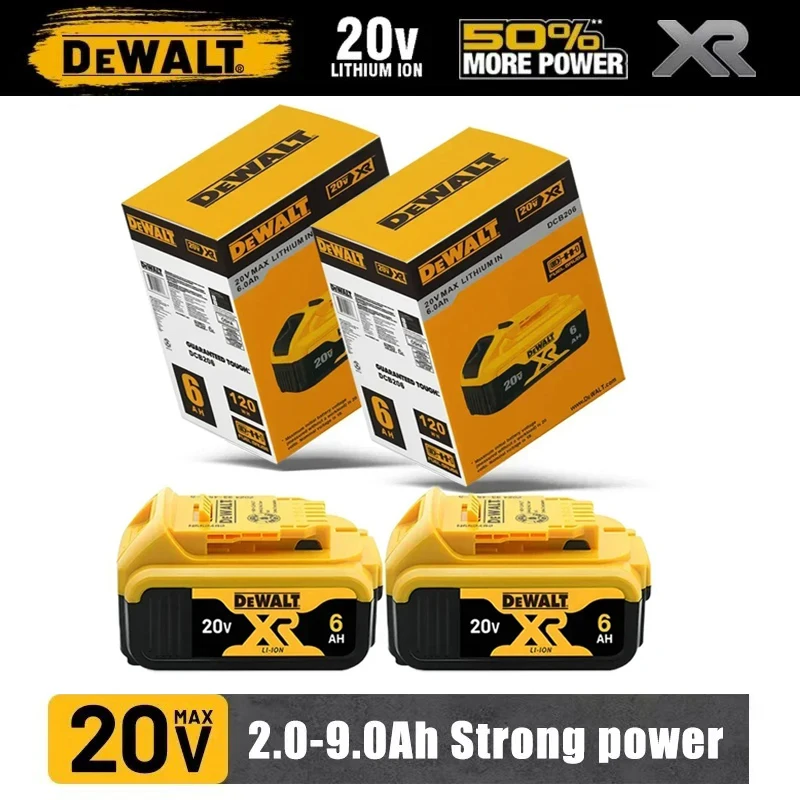 100% Original Dewalt 20V 6000mAh Power Tool Battery DCB206 DCB205 DCB200 DCF887 DCG405 DCD791 DCF922 DCF850 DCD805 Tool Battery