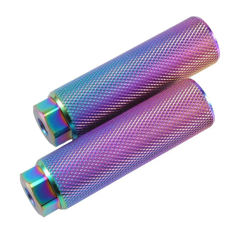 

AEF6-2 Pcs Aluminum Alloy Foot Stunt Peg For Bike 3/8Inch Axle Footrest-Lever Cylinder Grip Non-Slip Axle Foot Pegs