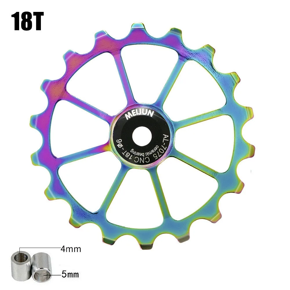 

11T--18T Bicycle Rear Derailleur Bearing AL7075 CNC Pulley Bike Rear Derailleur Pully High Compatibility Ceramic Bearing