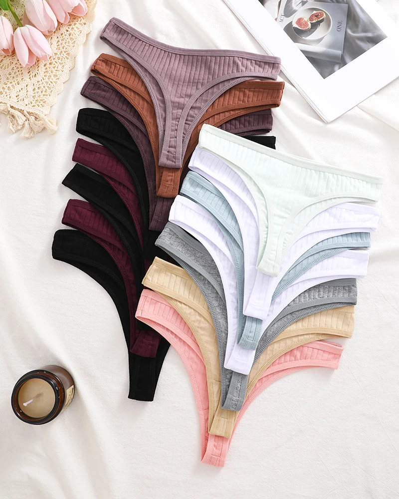 15Pcs Cotton Panties G-String Women Panties Sexy Underwear Female Lingerie Thong Briefs for Woman Solid Color Intimate Pantys - Image 2