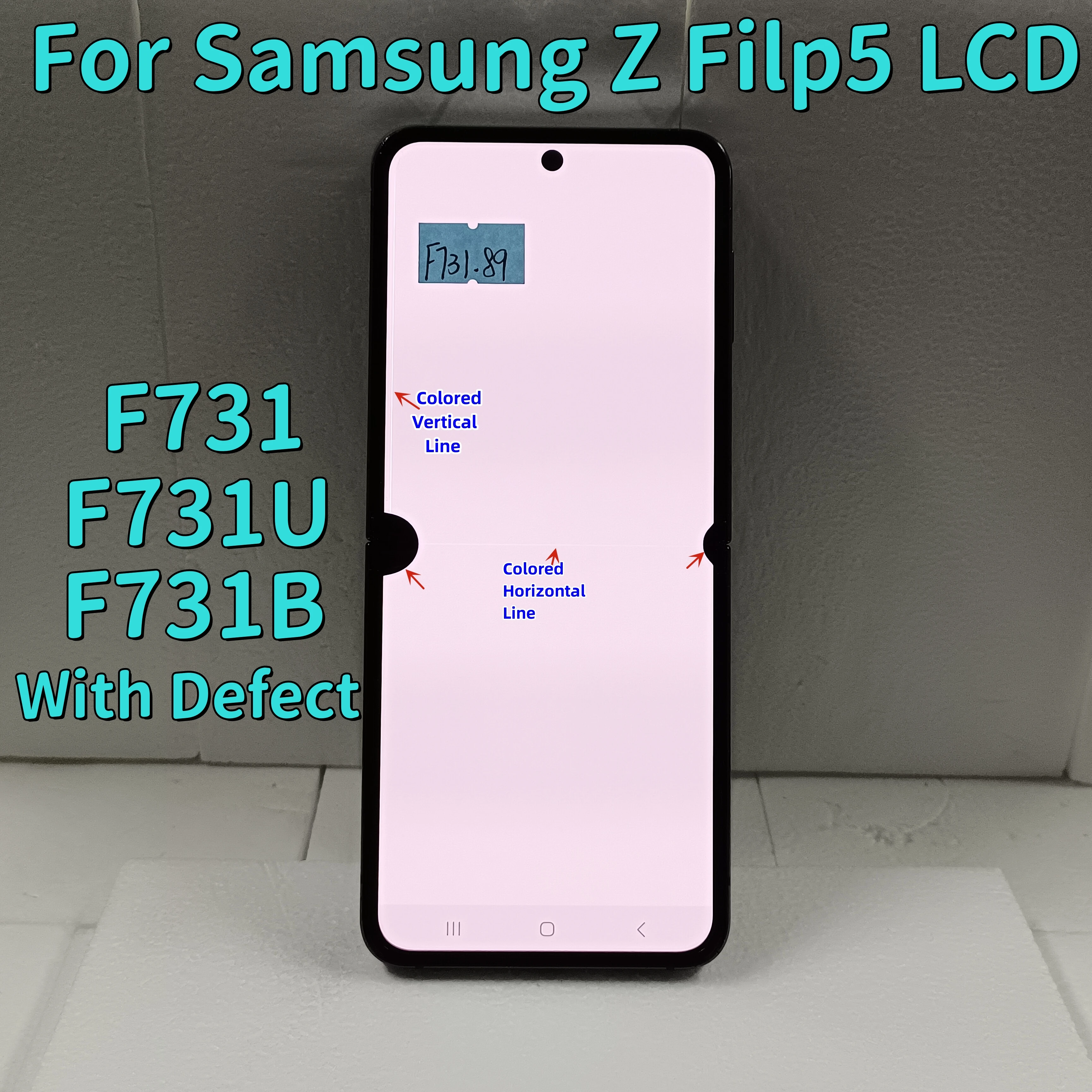 

100% Test For Samsung Galaxy Z Flip 5 LCD Display Touch Screen Digitizer With Black Spot Line For Samsung Z Flip5 F731 F731U LCD