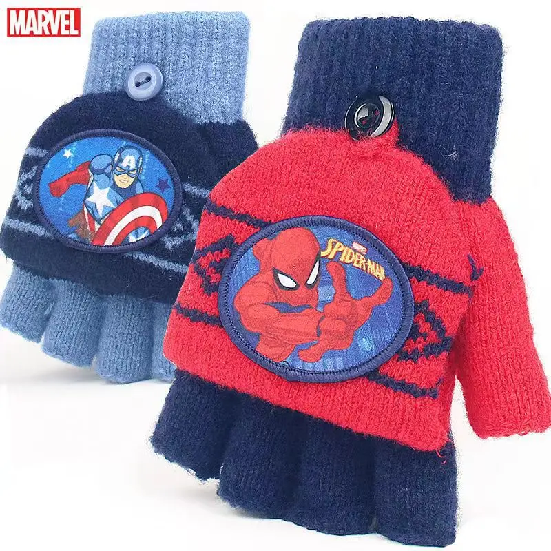 1-2PSC Marvel warme Kinderhandschuhe Spider-Man-Handschuhe Captain America Kinder Winter warme winddichte Handschuhe