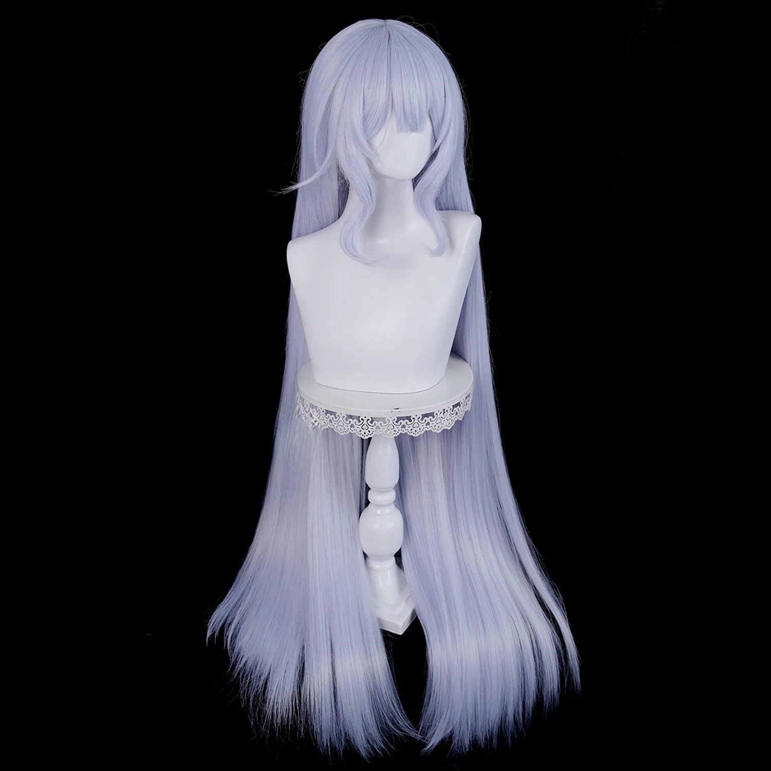 게임 마법 소녀 마녀 재판 유키 츠키시로 코스프레 가발 긴 라이트 퍼플 가발 코믹콘 파티 성인 여성 남성용