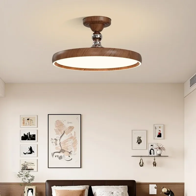 for 2026 New Bedroom Study Ceiling Light Medium Antique Walnut Color Personalized Retro Full Spectrum Eye Protection Room