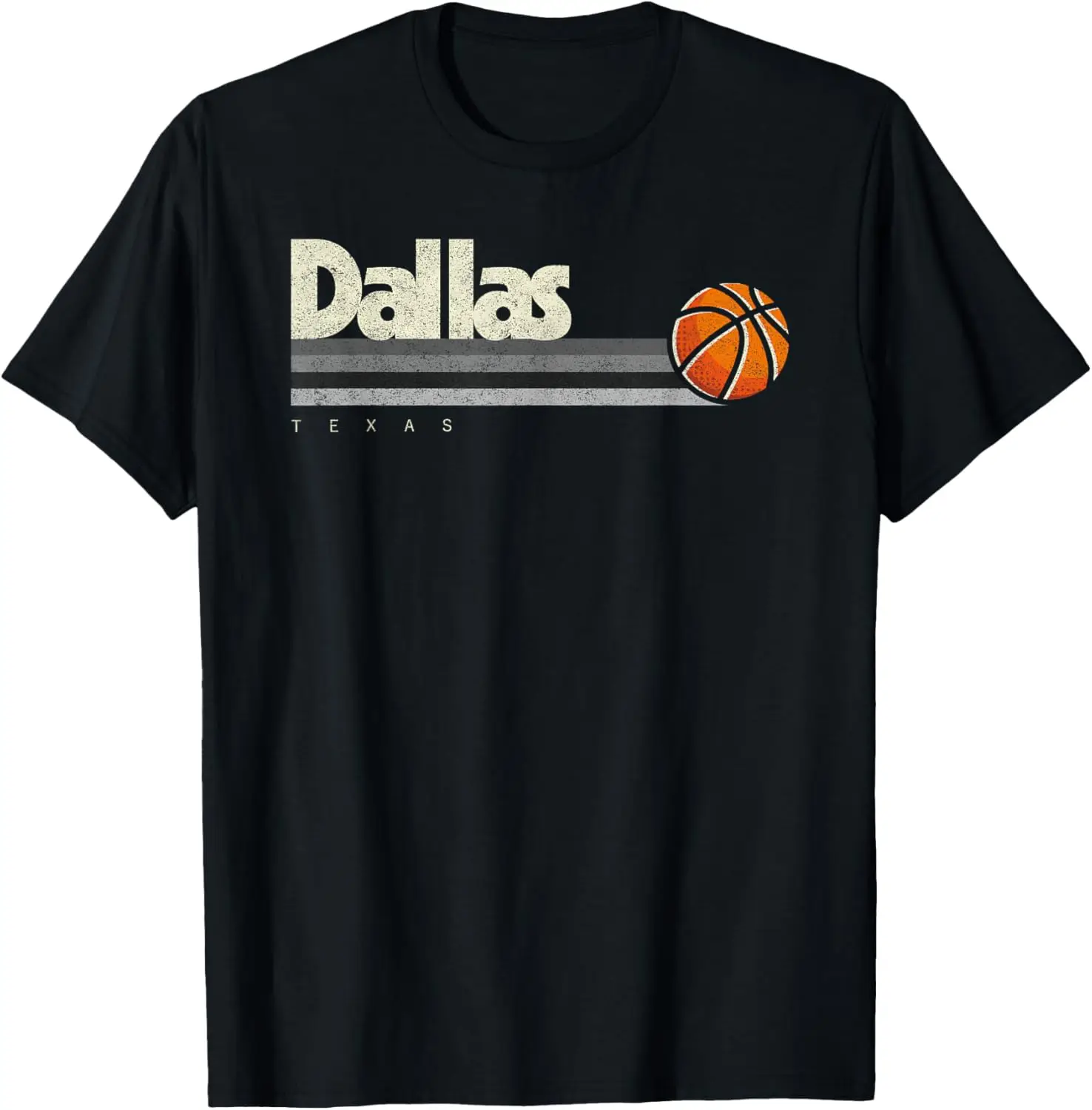 Vintage Basketball Dallas B-Ball Retro Stripes Souvenir T-Shirt