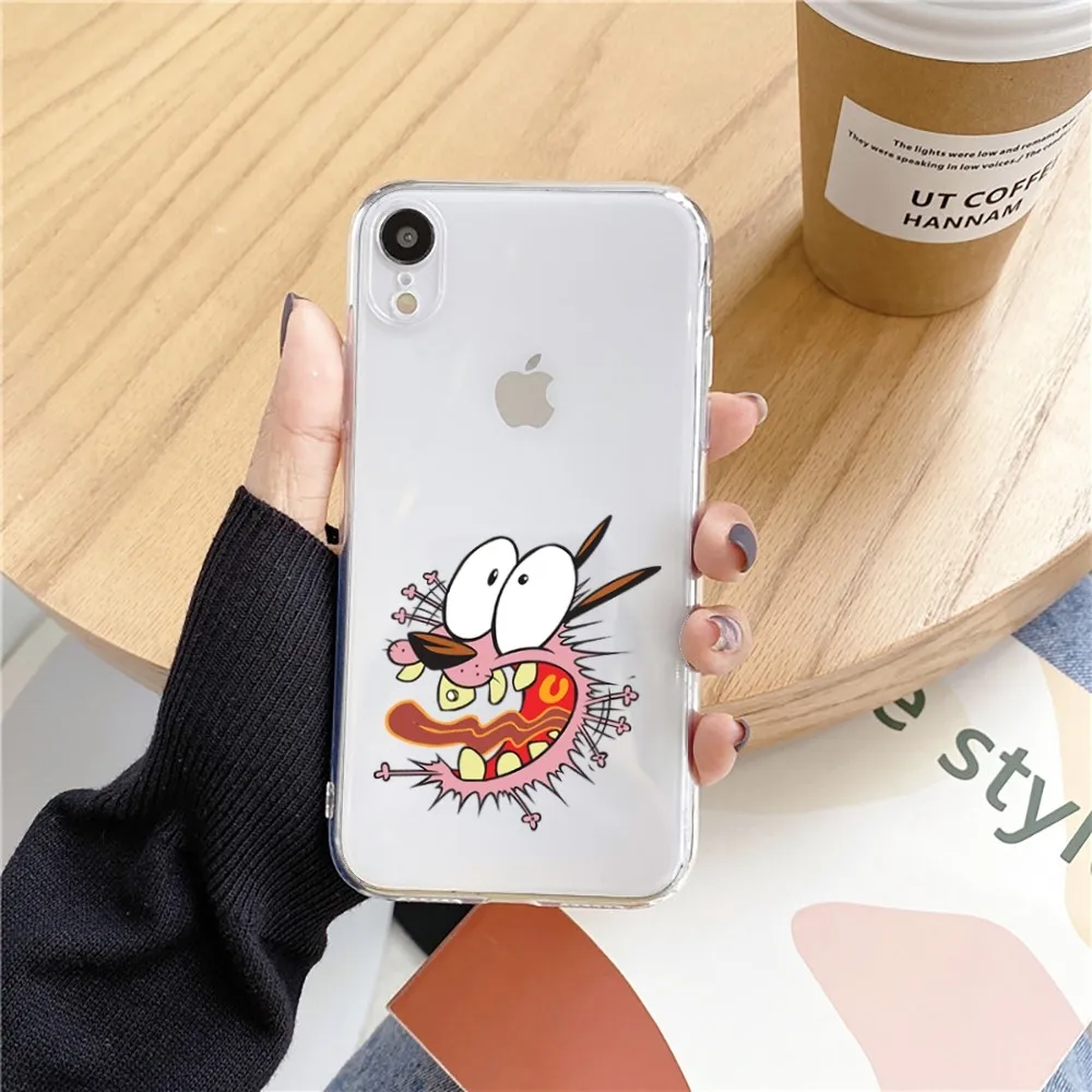 Dog Courage The Cowardly Phone Case For Iphone 15 11 13 14 Pro Max 7 8 Plus X Xr Xs Max Se2020 12mini Transparent Cover