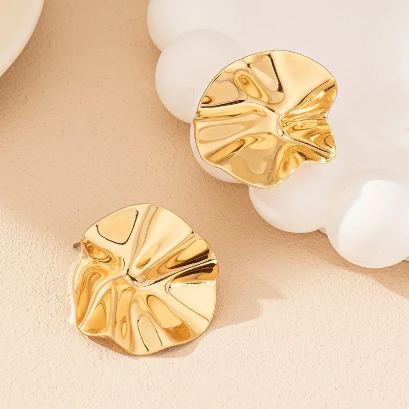 

Минималистичные круглые серьги-гвоздики неправильной формы для женщин